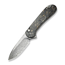 Нож складной Civivi Elementum II Shredded Carbon дамасская сталь, button lock Изображение