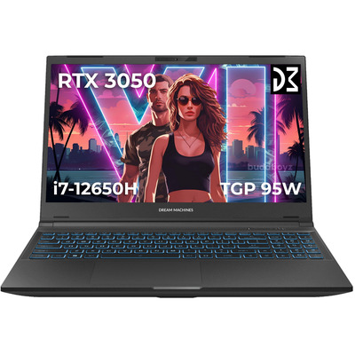 Ноутбук Dream Machines RG3050-15UA62 15.6 IPS i7-12650H 32ГБ 1ТБ RTX 3050 чорний Зображення