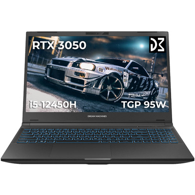 Ноутбук ігровий Dream Machines RG3050-15, 15.6 IPS, i5-12450H, 32ГБ, SSD 512ГБ, RTX 3050 Зображення
