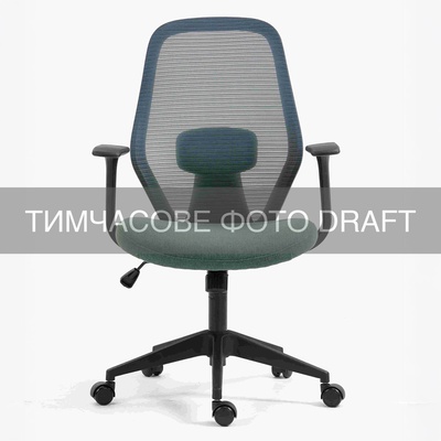 Офісне крісло 2E OC110, нейлонова сітка, фіксовані підлокітники, темно-зелений Зображення