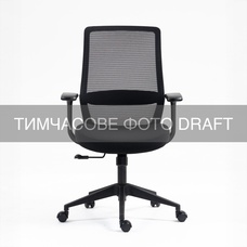 Офисное кресло 2E OC140, сетка, фиксированные подлокотники, черный Изображение