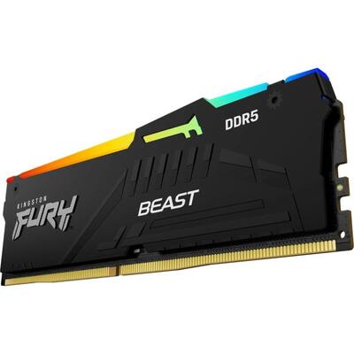 Оперативна пам’ять Kingston FURY Beast RGB DDR5 128 ГБ (2x64 ГБ) 5600 МГц, радіатор, RGB Зображення
