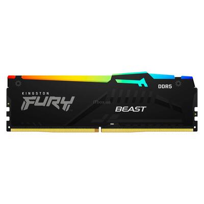 Оперативная память Kingston FURY Beast RGB EXPO DDR5 32GB 5600 МГц, 2x16GB, DIMM, CL36, для ПК, черная Изображение