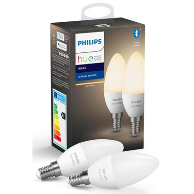 Світлодіодна розумна лампа Philips Hue E14 5.5 Вт 2700K біла, 2 шт Світлодіодна розумна лампа Philips Hue E14 5.5 Вт 2700K біла, 2 шт Зображення