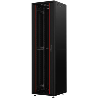Підлогова монтажна шафа MIRSAN GTN SERVER 22U, 600x800 мм, чорна, скляні двері Зображення
