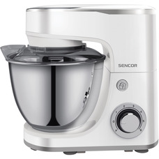 Планетарный миксер Sencor STM3630WH 1300 Вт, чаша 5.5 л, металлический корпус, три насадки, белый Изображение