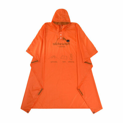Пончо-дощовик Naturehike NH17D003-M 20D, помаранчевий, 230×140 см Зображення
