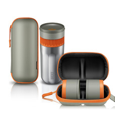 Портативная кофеварка набор Wacaco Pipamoka: кофеварка, корзины и чехол, нержавейка, 240 мл Изображение