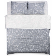 Постільний комплект ARDESTO Gloria півтораспальний євро, сатин, сірий 160x220 см Зображення