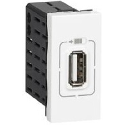 Розетка USB Legrand Mosaic 1хUSB 5В 1100мА 1-модульная белая Изображение