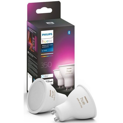 Розумна лампа Philips Hue GU10 RGB 5.7Вт 350лм 2000-6500K ZigBee 2шт Розумна лампа Philips Hue GU10 RGB 5.7Вт 350лм 2000-6500K ZigBee 2шт Зображення