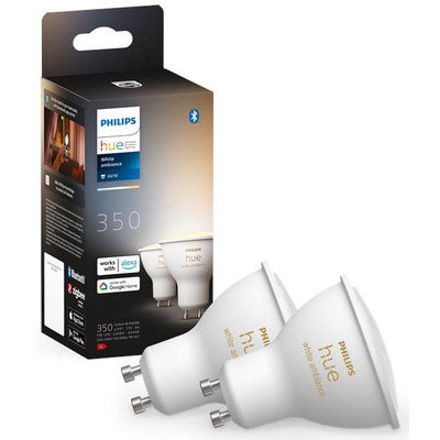 Умная лампа Philips Hue GU10 White Ambiance, 350 лм, 2 шт Изображение