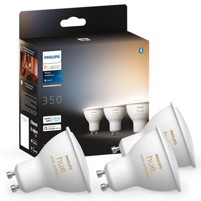 Умная лампа Philips Hue GU10 с регулируемым белым светом 5Вт (3 шт) Изображение
