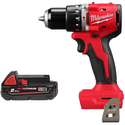 Аккумуляторная ударная дрель-шуруповерт Milwaukee M18 BLPDRC-0 18 В, 60 Нм, 1x2 А·ч, металлический патрон Изображение