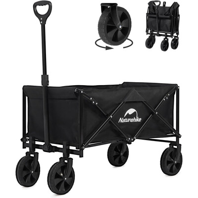 Складаний візочок Naturehike CNK2300JU014, сталевий каркас, 100 л, чорний Зображення