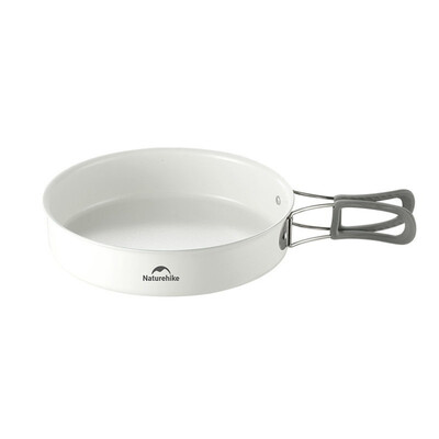 Сковорідка Naturehike CNK2450CF013 алюмінієва, 17,5 см, біла, складана ручка Зображення