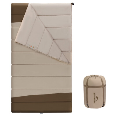 Спальний мішок двомісний Naturehike CNK2300019 200x115 см, коричневий, холофайбер Зображення