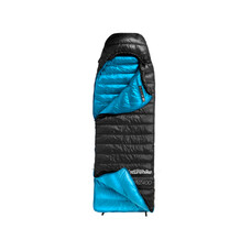 Спальный мешок Naturehike CW400 NH18C400-D натуральный пух, M, черно-голубой 210x75 см Изображение