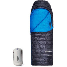 Спальный мешок Naturehike CW700 CNK2450WS048 пуховый с утеплителем, M, черно-голубой Изображение
