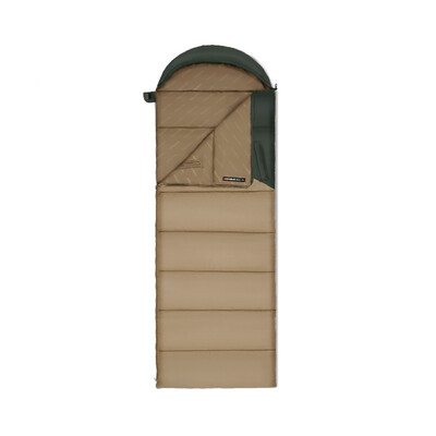 Спальний мішок Naturehike Sunny Day PL02 U350 капюшон, 6°C, 190+30x80 см, поліестер, коричнево-зелений Зображення