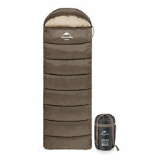 Спальний мішок Naturehike U350 NH20MSD07 з капюшоном, 1°C, коричневий Зображення
