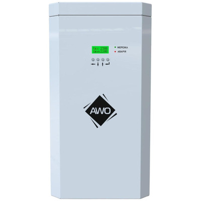 Стабілізатор напруги Awattom New Silver 4.4 кВт, однофазний, сімісторний, ЖК-дисплей Зображення