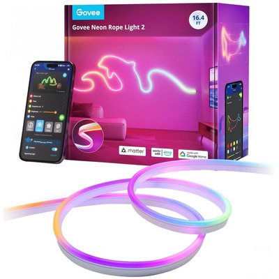 Светодиодная лента Govee H61D3 Neon Rope Light 2, 5 м, RGBIC, Wi-Fi, белый Изображение