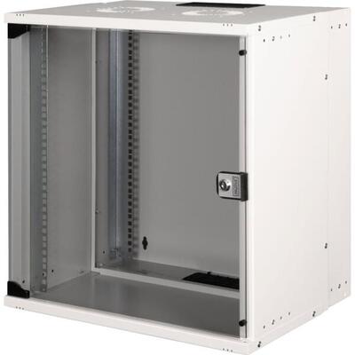 Телекомунікаційна шафа Digitus SOHO PRO 12U скляні двері сіра Зображення