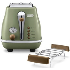 Тостер Delonghi CTOV2103GR оливковий, 2 слоти, 900 Вт, ретро-дизайн Зображення