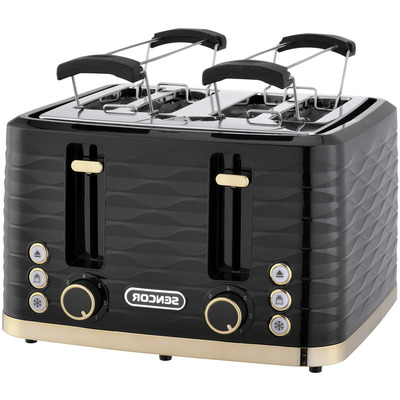 Тостер Sencor STS7551BK-EUE3 1600 Вт, 4 слоти, чорно-золотий Зображення