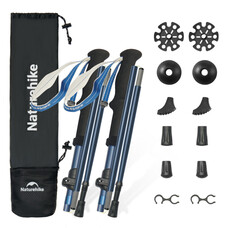 Трекінгові палиці Naturehike CNK2450DS013 Gale Pro 5-секційні, алюміній/карбон, 115-135 см, сині Зображення