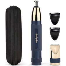 Триммер BaByliss E112E для носа, ушей и бровей, 3 насадки, синий корпус Изображение