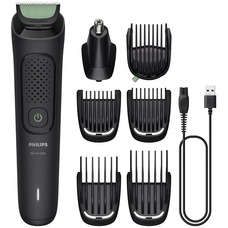 Тример Philips Series 3000 MG3930/15, 7 насадок, нержавіюча сталь, акумулятор, чорний Зображення