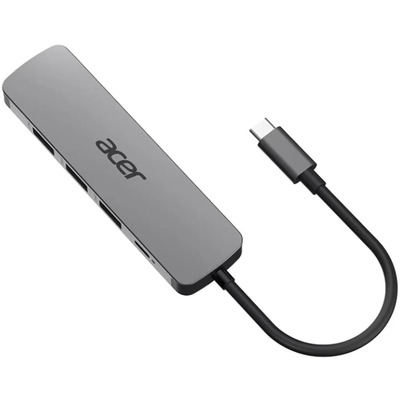 USB-хаб Acer 5-in-1 сірий, 3xUSB 3.0, HDMI, USB-C PD Зображення