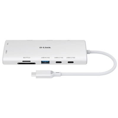 USB-хаб D-Link DUP-A01 внешний, 4 USB, 2 HDMI, Ethernet, белый Изображение