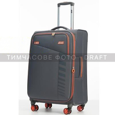 Чемодан 2E Trek средний полиэстер TSA 64/78 л 4 колеса серый Изображение