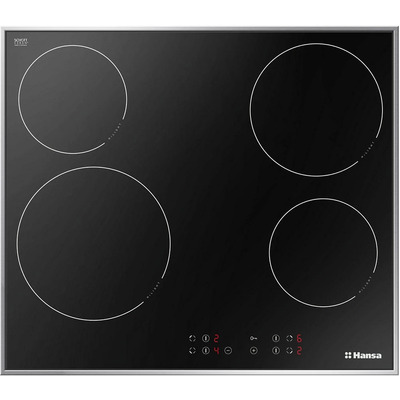 Варильна електрична поверхня Hansa BHCI96306 60 см чорна склокерамічна 4 конфорки сенсор Зображення