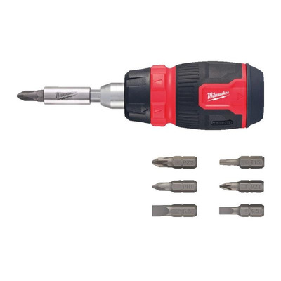 Отвертка Milwaukee стандартная с эргономичной рукояткой и 8 насадками Изображение