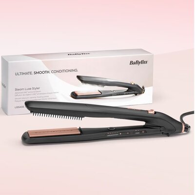 Випрямляч для волосся BaByliss Steam Lux Styler 56 Вт 5 режимів чорний Зображення