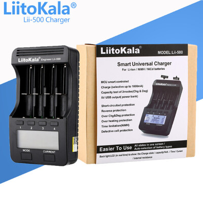 Зарядний пристрій LiitoKala Lii-500 EU 4-канальний, LCD, Power Bank Зображення