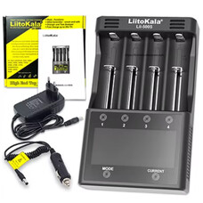 Зарядное устройство LiitoKala Lii-500S EU, 4 канала, LCD, автокабель Изображение
