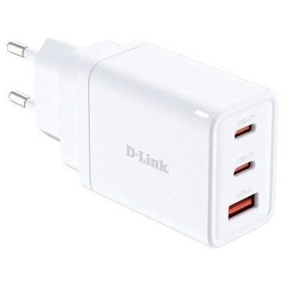Зарядний пристрій мережевий D-Link DCP-651 GaN 65 Вт, 2xUSB-C, 1xUSB-A, білий Зображення
