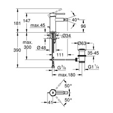 Смеситель для биде Grohe Essence 24178001, хром, 60 мес гарантия Изображение