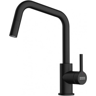 Кухонный смеситель Franke Lina U Pull Down матовый черный, латунь, выдвижной излив, 360° Кухонный смеситель Franke Lina U Pull Down матовый черный, латунь, выдвижной излив, 360° Изображение