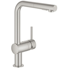 Змішувач для кухні Grohe Vento сталь висувна лійка 1 важіль 360° Зображення