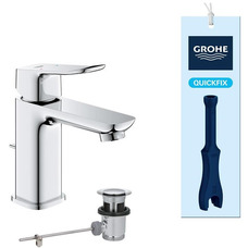 Змішувач для раковини Grohe QuickFix Dice S хром, неповоротний вилив 106 мм Зображення