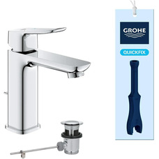 Змішувач для раковини Grohe QuickFix Dice M, хром, неповоротний вилив 116 мм Зображення