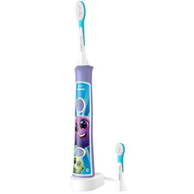 Зубна електрощітка Philips Sonicare For Kids HX6322/12, звукова, дитяча, 2 насадки, фіолетова Зображення